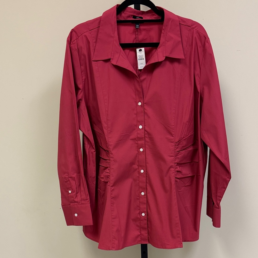 Talbots Rust Colored Button-Up Blouse NWT - image 1